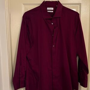 Calvin Klein Men's Deep Red Dress Shirt